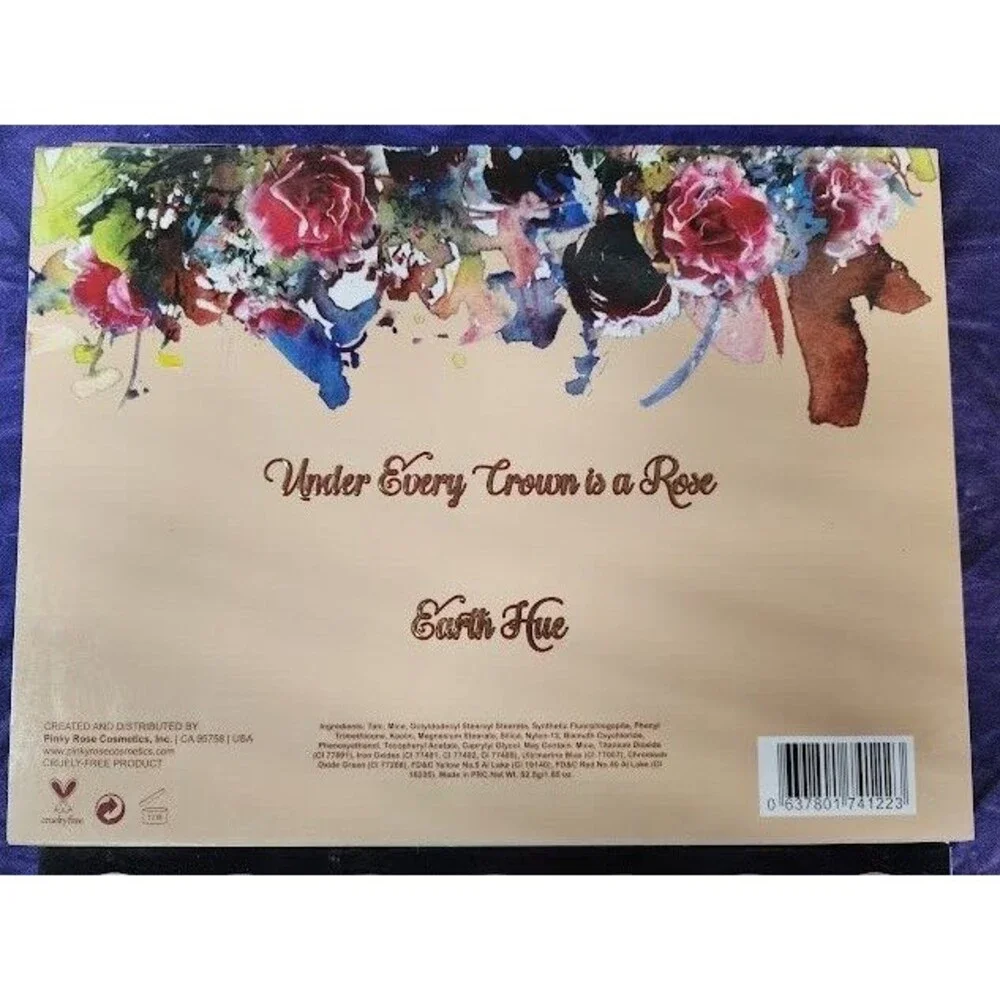 Pinky Rose Cosmetics Earth Hue Eyeshadow Palette 35 Pressed Powder Pan Shades